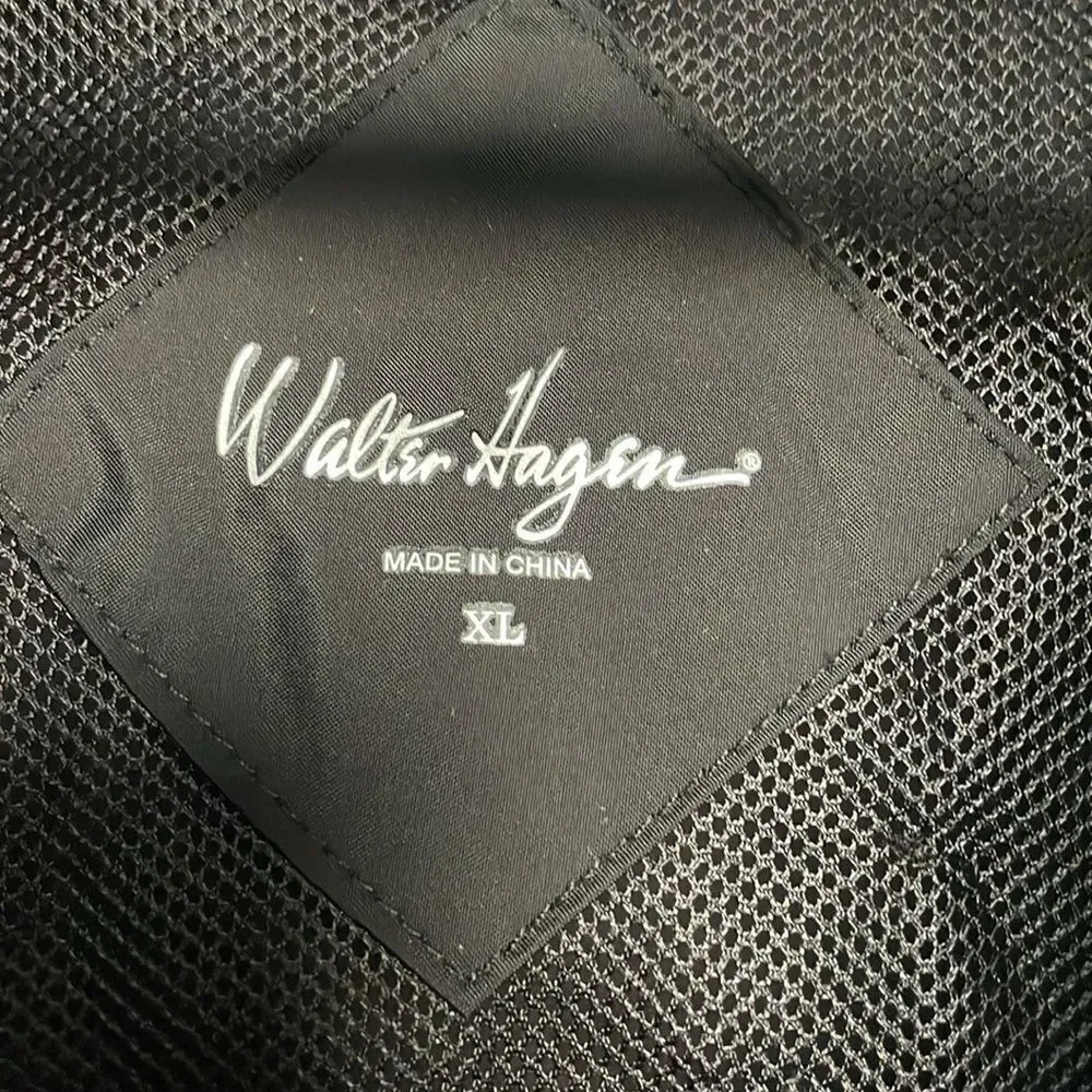 Walter Hagen Men’s Black Windbreaker Lightweight Waterproof Jacket (Size: XL)